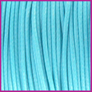 Waxkoord (polyester) ø1mm Aquamarine blauw per meter