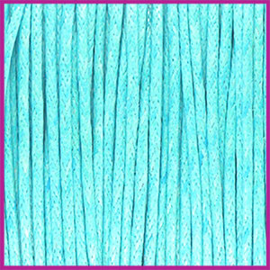 Waxkoord (katoen) ø1mm Aqua blue per meter
