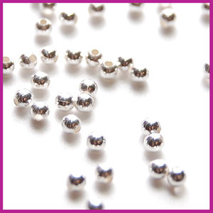 Sterling zilver 925 kraal rond ø2mm glanzend