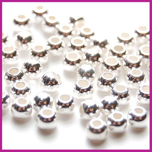 Sterling zilver 925 kraal rond ø3mm glanzend