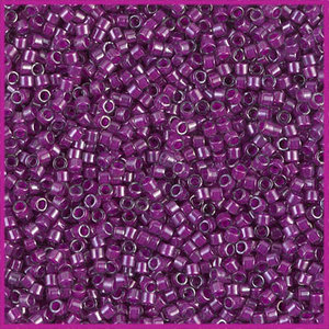 Miyuki Delica 11/0 Fuchsia Lined Luster Crystal