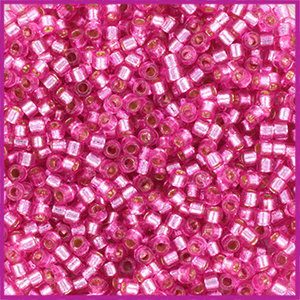 Miyuki Delica 11/0 Duracoat Silverlined Dyed Pink Parfait