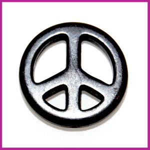Keramiek peace kraal 25mm zwart