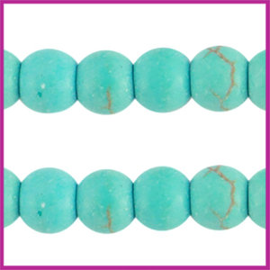 Keramiek turquoise kraal rond 4mm turquoise blue