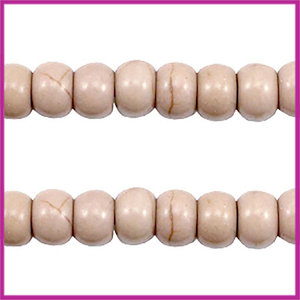 Keramiek turquoise kraal disc 6mm nude brown