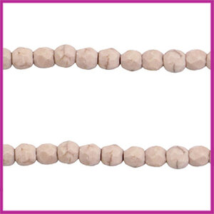 Keramiek turquoise kraal facet 4mm nude brown