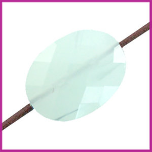 Fashion ovaal facet 16x12mm Opal light azore green