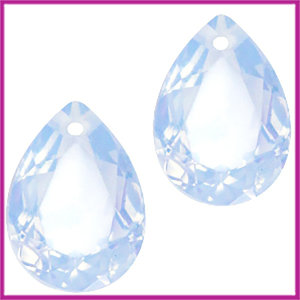 Facet druppel hanger10x14mm Light sapphire blue opal
