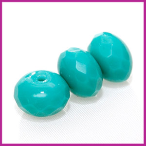 DQ Glaskraal facet disc 8x6mm Opaque Turquoise