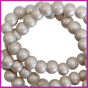 Glaskralen basic opaque ø3mm metallic greige