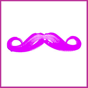 Metaal bedel Moustache snor 43x12mm fel paars