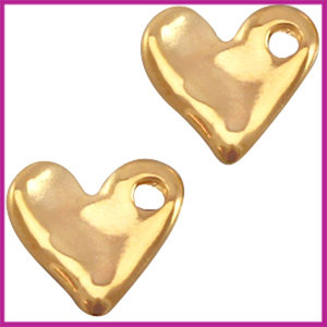 DQ metaal bedel golvend hartje 16x17mm Goud