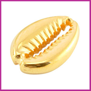 DQ metalen tussenstuk schelp ca.19x13mm Goud