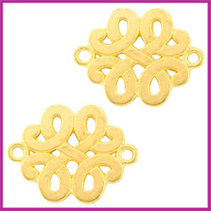 Metalen bedel tussenstuk Barok 17x14mm Goud