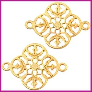 Metalen bedel tussenstuk Barok 20x15mm Goud