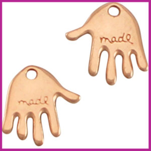 DQ metaal bedel "Hand made" 12x10mm Rosegold