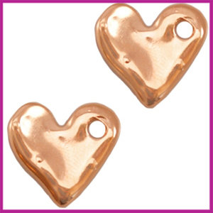 DQ metaal bedel golvend hartje 16x17mm Rosegold