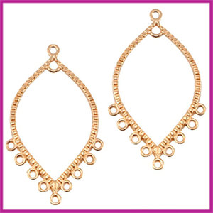 DQ metaal hanger druppel 45x27mm 9 ogen Rosegold