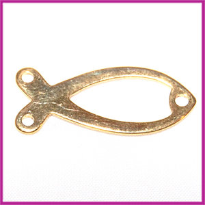 Metaal tussenstuk vis goud 25x10x1 mm