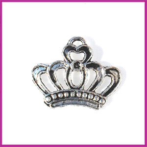 Metaal bedel kroon AZ 22x18 mm