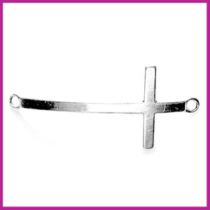 Metaal bedel / tussenstuk xxl kruis 55x24mm AZ
