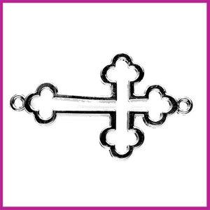 Metaal bedel / tussenstuk sierkruis 35x21mm AZ