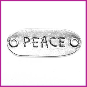 Metal verdeler ovaal  "Peace" antiek zilver