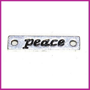 Metal verdeler plaatje "Peace" antiek zilver