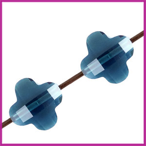 Fashion klaver facet mini 10mm semi transparant Deep montana blue