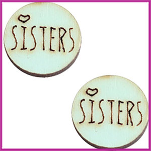 Houten basic cabochon plaksteen acryl Ø12mm Sisters sea green