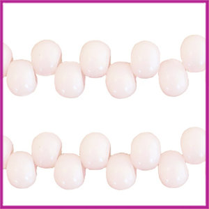 Glaskralen asymmetrisch 6mm Crème beige