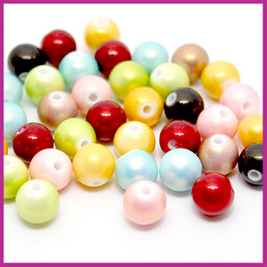 Kunststof kralenmix parel rond Ø10mm multicolor