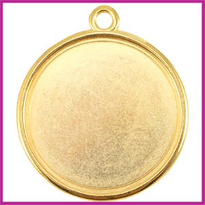 DQ metaal setting 1-oog voor cabochon Ø35mm Goud