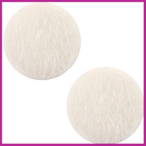 Fluffy faux fur cabochon plaksteen Ø12mm creme beige
