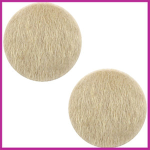 Fluffy faux fur cabochon plaksteen Ø12mm light brown