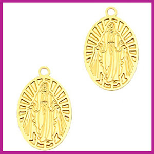 Bohemian metaal bedel Jezus ovaal gold