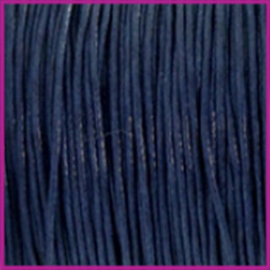 Waxkoord (katoen) Ø1mm dark blue per meter