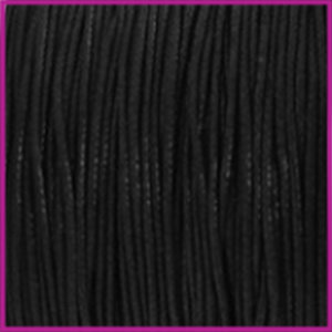 Waxkoord (katoen) Ø1mm zwart per meter