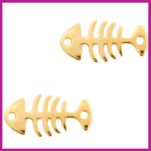 DQ metaal bedel/tussenstuk vissengraat goud